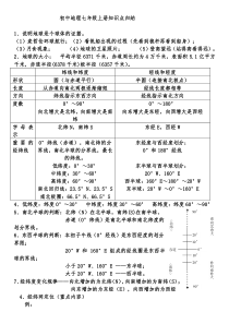 七年级上册地理复习资料全