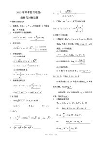 2013年高考复习专题：指数对数运算