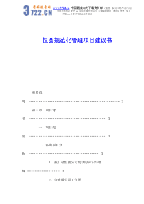 恒圆规范化管理项目建议书.doc