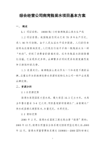 经营公司瓶装水项目方案