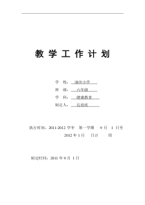 六年级健康教育教学计划1