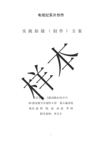 拍摄(创作)方案范本