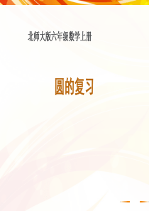 北师大版数学六年级上册《圆的复习》课件