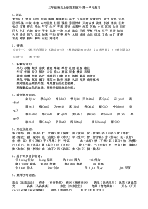 二年级语文上册期末复习_很不错[1][1]