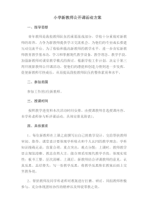 新教师公开课活动方案