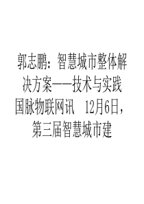 论文郭志鹏：智慧城市整体解决方案――技术与实践