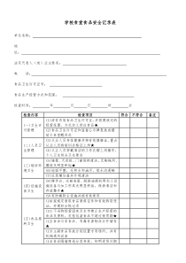 学校食堂食品安全记录表