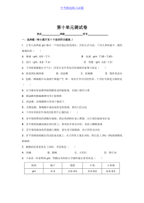 人教版九年级化学第10单元测试卷试题及答案