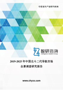 2019-2025年中国北斗二代导航市场全景调查研究报告