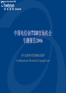 中国电信业ITSM场机会专题报告200神州鼎慧管理咨询公司