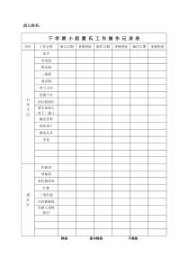 蒙氏工作操作记录表下学期