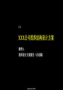 XXX公司组织结构设计方案