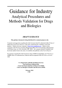 FDA最新指导原则：药物分析程序及方法验证指导原则