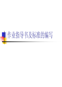 作业指导书及标准