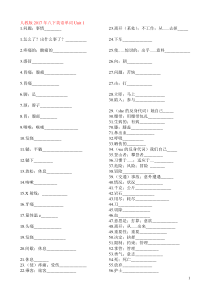 人教版8年级(下册)英语单词表 - 默写版