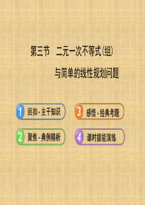 2014届高考数学(文)一轮复习课件(鲁闽皖专用)： 二元一次不等式(组)与简单的线性规划问题