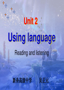 必修二Unit2 Using Language