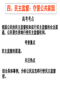 2013届高三政治一轮复习课件：1.2.4民主监督：守望公共家园(新人教必修2)