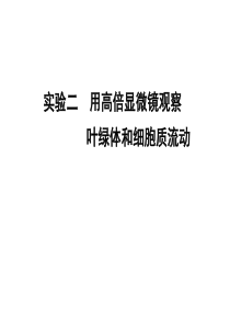 实验二用高倍显微镜观察叶绿体和细胞质流动