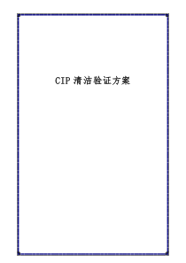 CIP清洁验证方案