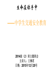 中小学生交通安全教育《生命在你手中》主题班会PPT多媒体课件