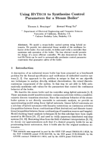 Using HYTECH to Synthesize Control Parameters for 