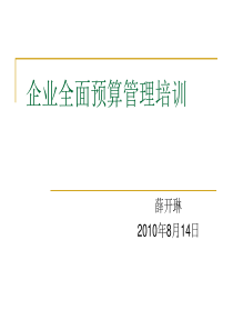 企业全面预算管理培训分析