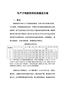 年产万吨粉剂有机肥建设方案