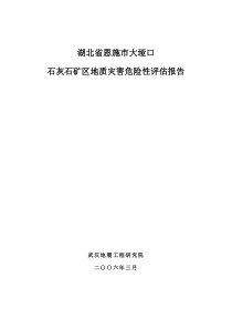 大垭口石灰石矿区地质灾害危险性评估报告