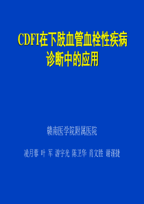 CDFI在下肢血管血栓性疾病诊断中的应用