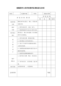 教师备课检查记录表