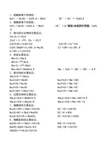 高一化学必修一化学方程式及离子方程式小结