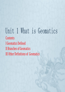 Unit 1 What is Geomatics