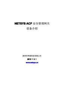 NetSys ACF安全管理网关产品介绍