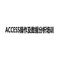 ACCESS操作及数据分析