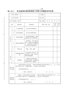 表2.10.1 安全监测仪器设备检验工序施工质量验收评定表