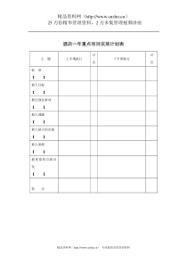 酒店一年重点项目实施计划表