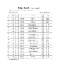 药理学讲课进度表