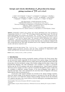 Isotopic and velocity distributions of Bi produced