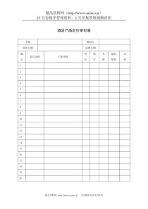 酒店产品定价审批表