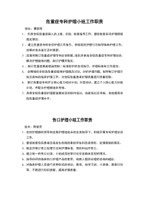 专科护理小组工作职责