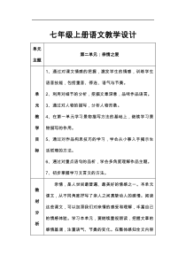 部编版七年级上册语文第二单元(单元整合教学教案)