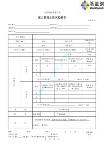 压力管道水压试验报告(自动计算表)