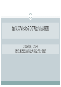 西安京西双鹤药业有限公司Visio2007流程图培训