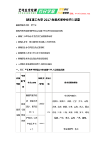 浙江理工大学2017年美术类专业招生简章