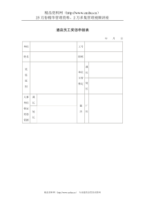 酒店员工奖惩申报表