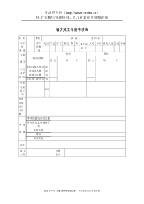 酒店员工年度考绩表