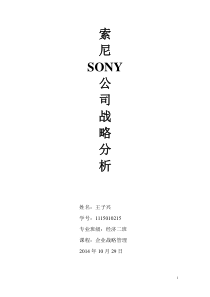 索尼SONY公司战略分析