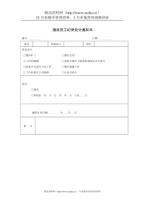 酒店员工纪律处分通知书