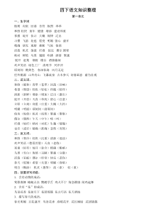 苏教版四年级下册语文知识(全册)